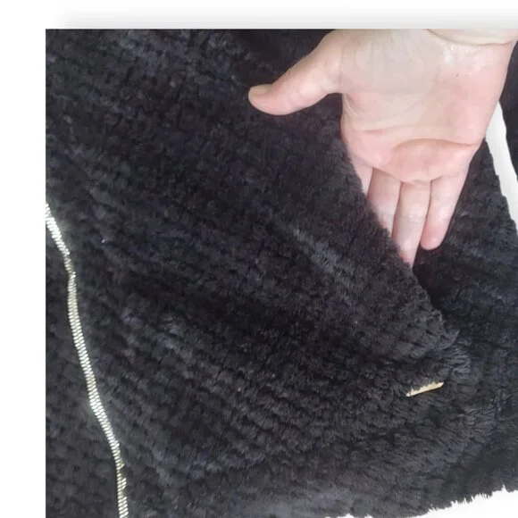 Women's Calvin Klein Black Fleece Zip Up Light Weight Jacket Size 1X - Picture 3 of 6